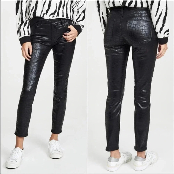 Frame le high Croc metallic skinny denim - Picture 1 of 14